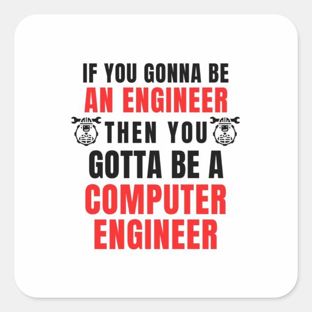 COMPUTER HARDWARE ENGINEER SQUARE STICKER (Front)