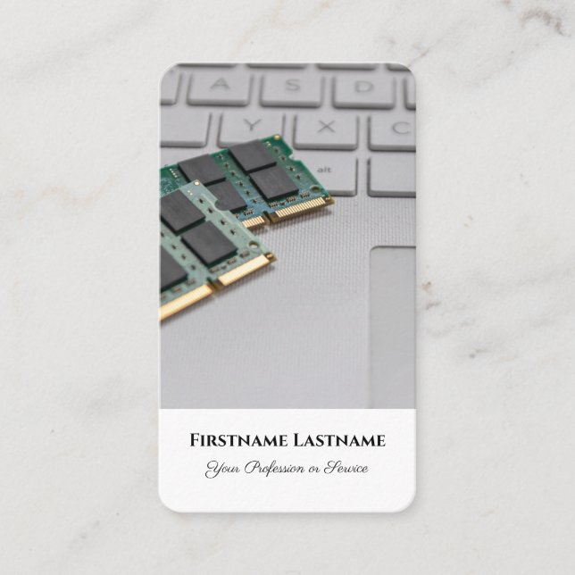 Computer hardware expert storage solutions expert business card (Front)