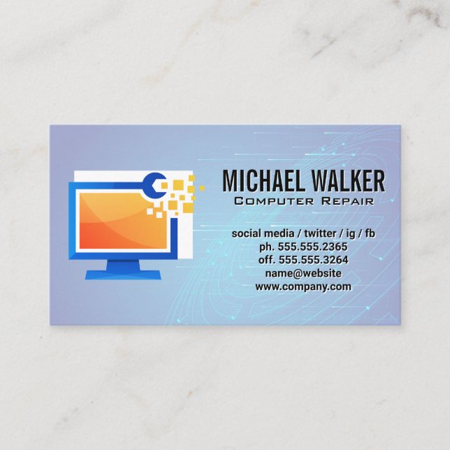 Computer Hardware | Technician Fix Business Card (Front)