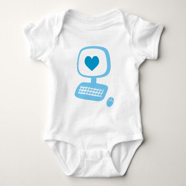 Computer Heart Infant T-Shirt Baby Bodysuit (Front)