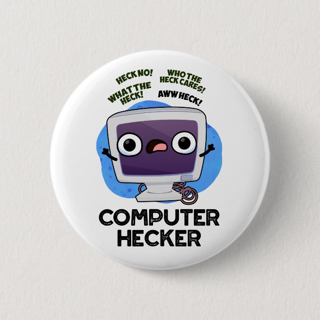 Computer Hecker Funny Hacker Pun  6 Cm Round Badge (Front)