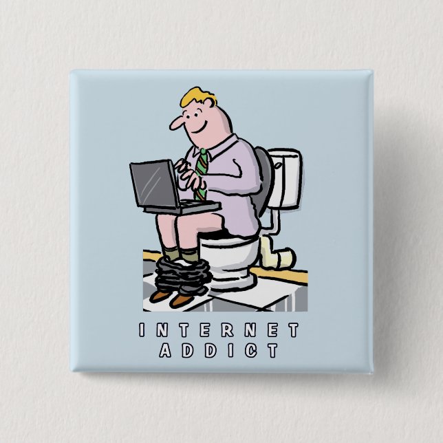 Computer, Internet and Social Media Addiction 15 Cm Square Badge (Front)