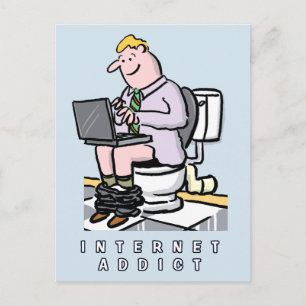 Computer, Internet and Social Media Addiction Postcard