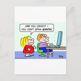 computer internet can't spam santa kids holiday postcard