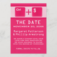 Computer Key Control Save the Date, Pink
