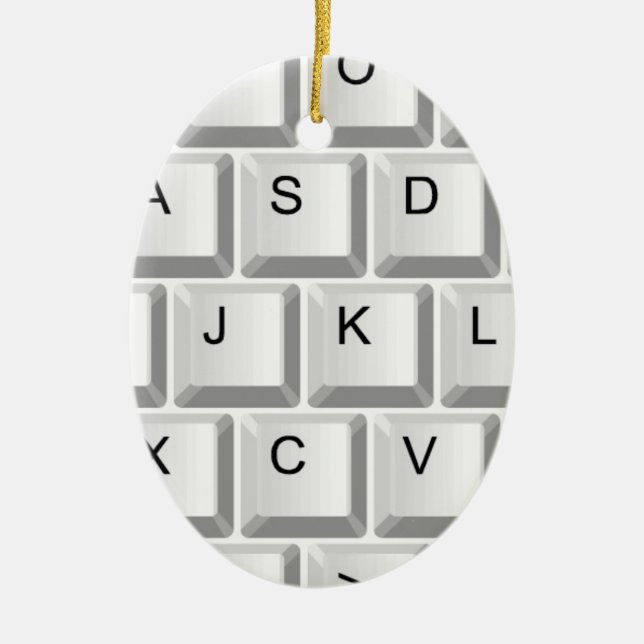 Computer Keyboard Ceramic Tree Decoration (Front)