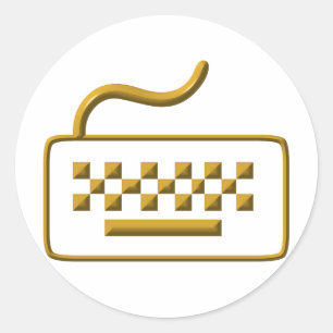 Computer Keyboard Classic Round Sticker