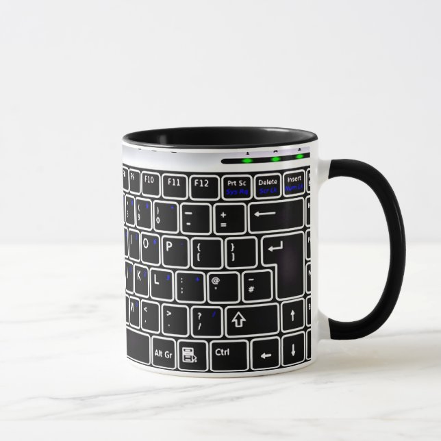 Computer Keyboard Design Coffee Mug (Right)