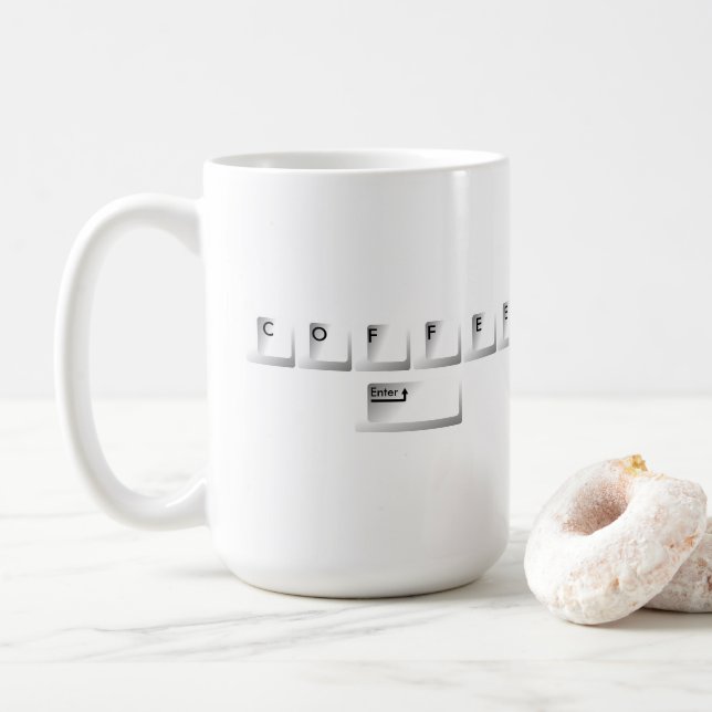 Computer Keyboard Enter COFFEE Keys Mug (With Donut)