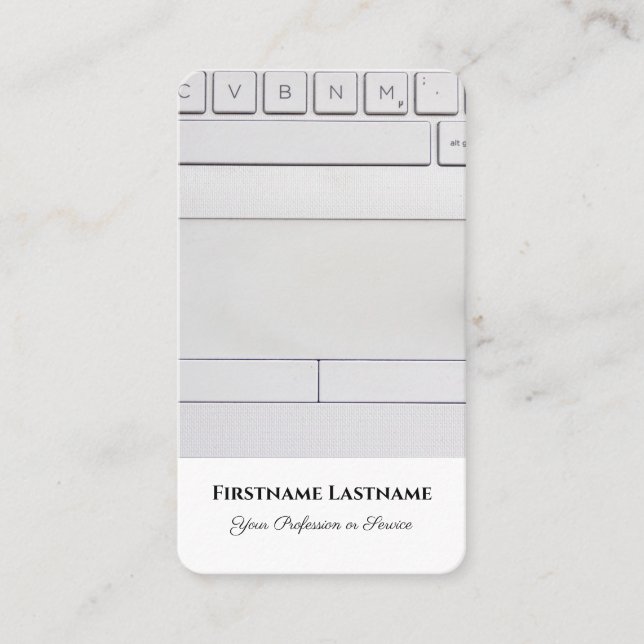 Computer keyboard hardware expert storage solution business card (Front)