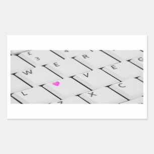 Computer Keyboard Love Letters Rectangular Sticker