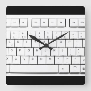 computer keyboard square wall clock