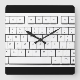 computer keyboard square wall clock