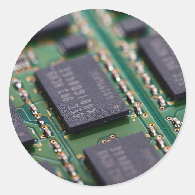 Computer Memory Chips Classic Round Sticker (Front)