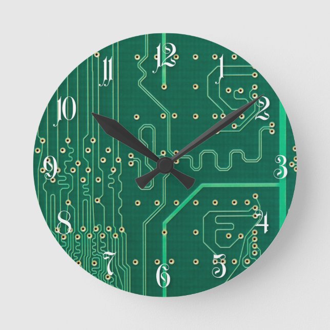 Computer memory plate round clock (Front)
