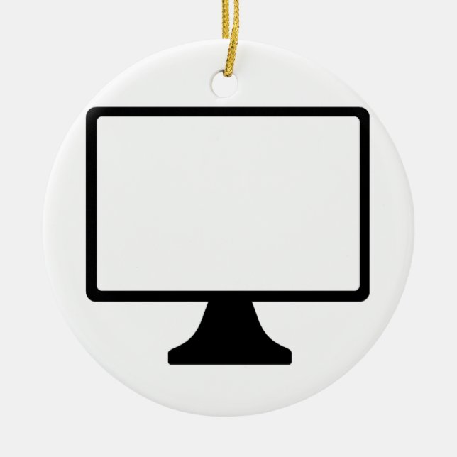 Computer Monitor Ceramic Tree Decoration (Front)