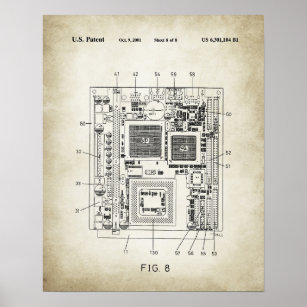 Computer motherboard patent poster