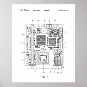 Computer motherboard patent poster