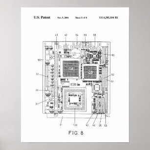 Computer motherboard patent poster