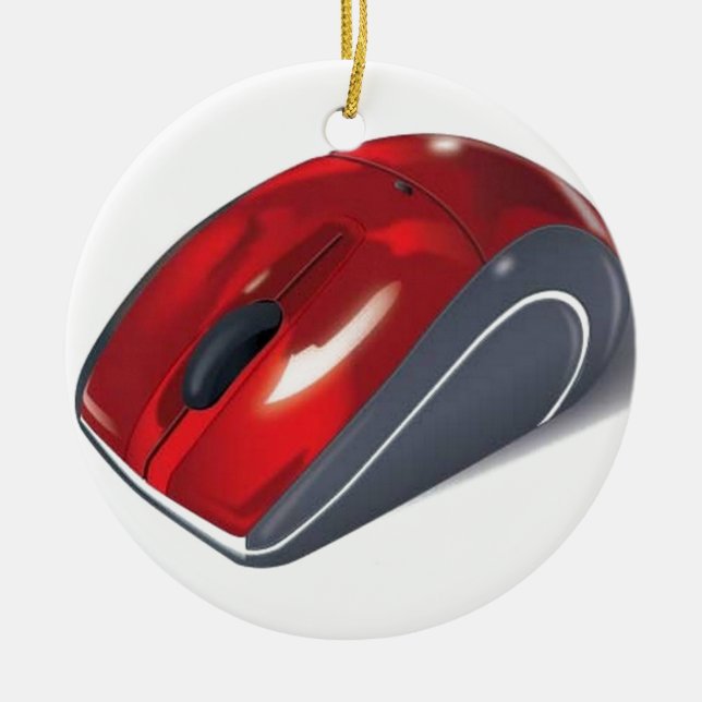 Computer mouse ceramic tree decoration (Front)