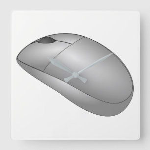 Computer Mouse Square Wall Clock