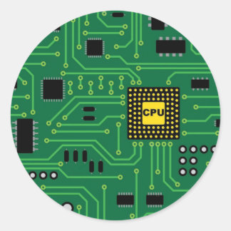 Computer Nerd Circuit Board CPU                  I Classic Round Sticker