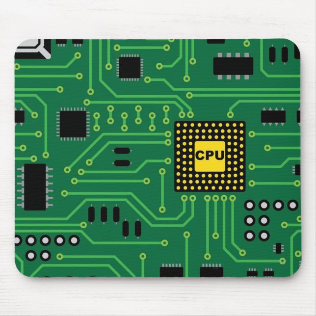Computer Nerd Circuit Board CPU                  I Mouse Mat (Front)