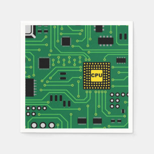 Computer Nerd Circuit Board CPU                  I Napkin