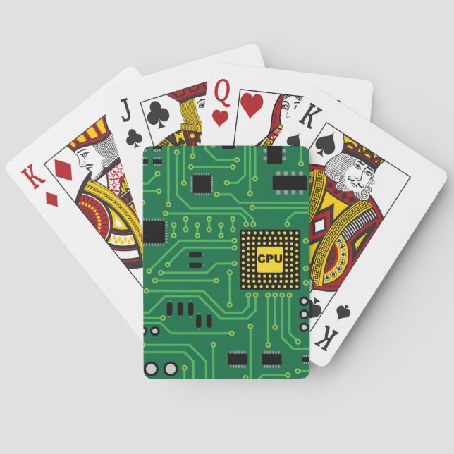 Computer Nerd Circuit Board CPU                  I Playing Cards (Back)