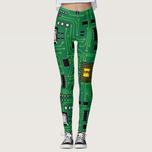 Computer Nerd Circuit Board CPU Leggings