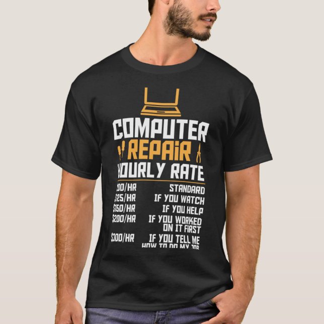 Computer Nerd  Computer Engineer  Computer Hourly  T-Shirt (Front)
