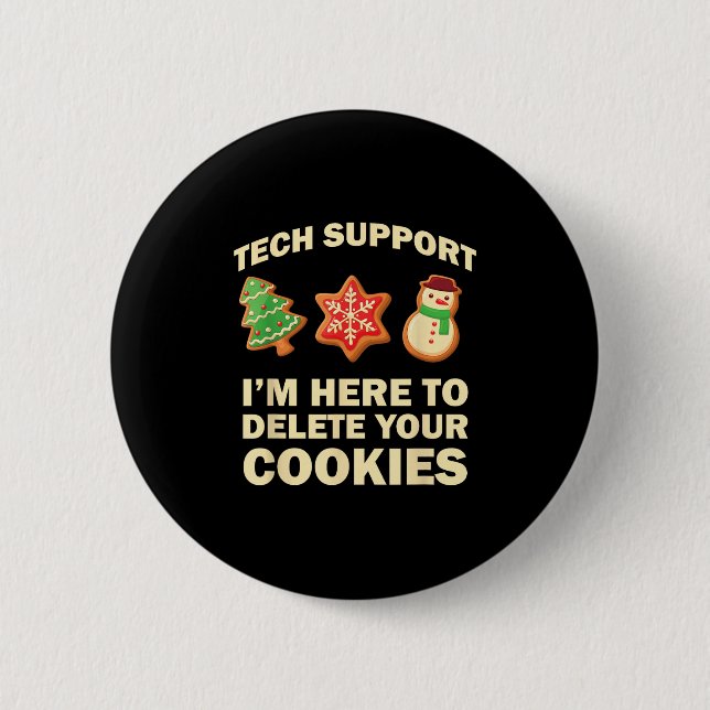 Computer Nerd Funny Christmas Designs Men's Black  6 Cm Round Badge (Front)