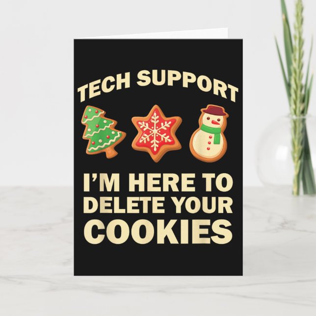 Computer Nerd Funny Christmas Designs Men's Black  Card (Front)