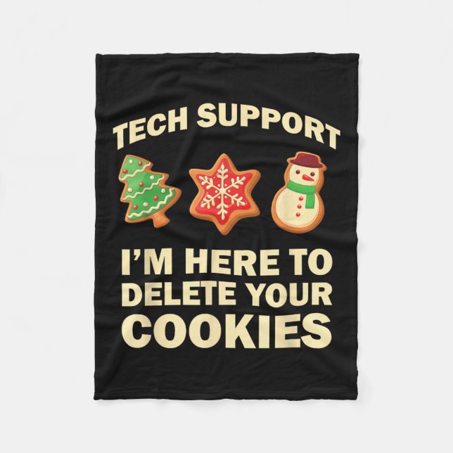 Computer Nerd Funny Christmas Designs Men's Black  Fleece Blanket (Front)