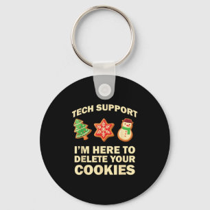Computer Nerd Funny Christmas Designs Men's Black Key Ring