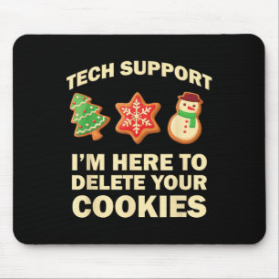 Computer Nerd Funny Christmas Designs Men's Black Mouse Mat