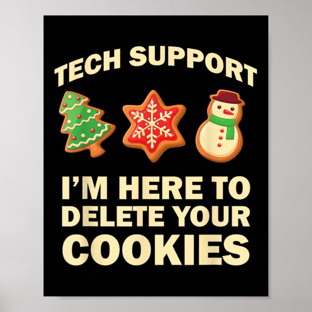 Computer Nerd Funny Christmas Designs Men's Black  Poster (Front)