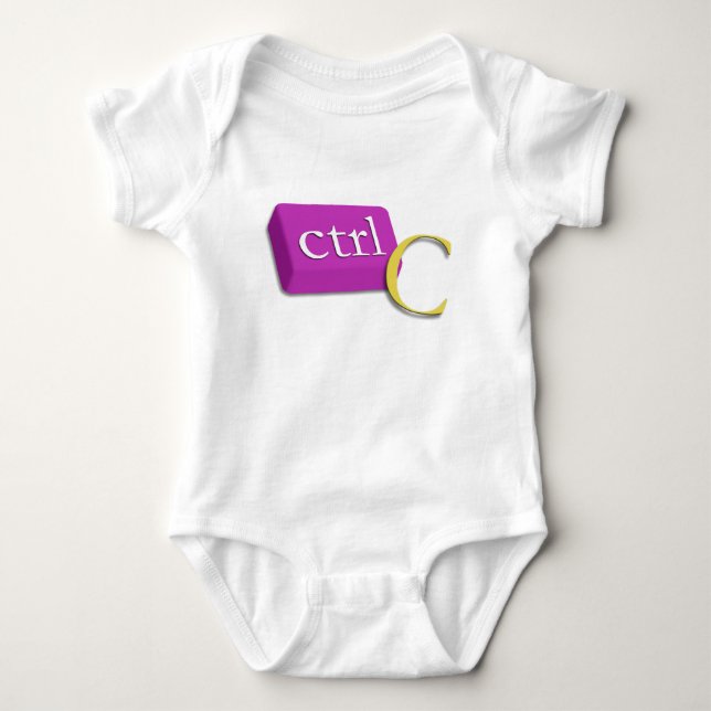 Computer Nerd Twin Baby 1 of 2 (ctrl C) Onsies Bodysuit (Front)