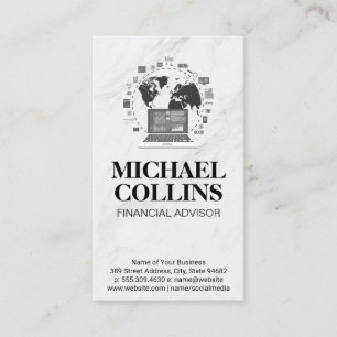 Computer Network   Data Analyst World Map Business Card