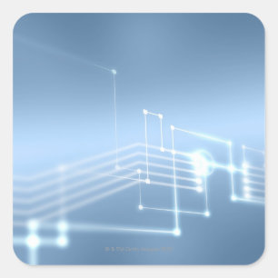 Computer network square sticker