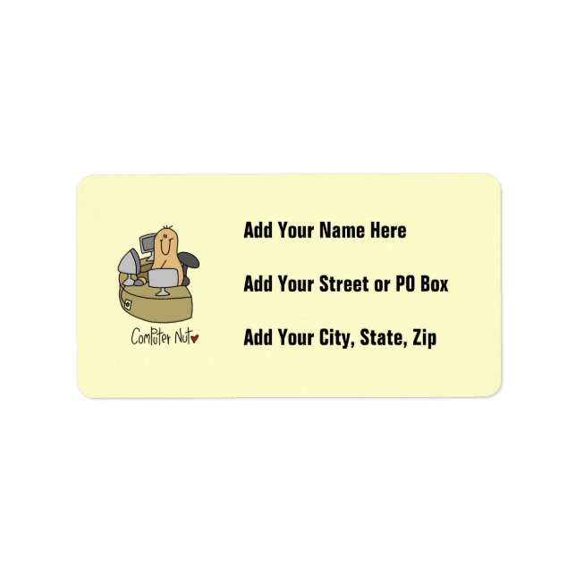 Computer Nut T-shirts and Gifts Label (Front)