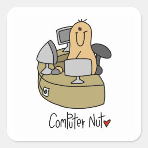 Computer Nut T-shirts and Gifts Square Sticker