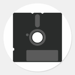 Computer Oldschool Floppy Disc 5.5 Geek Classic Round Sticker