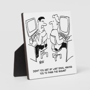 Computer Operator Emails Requesting Sugar Plaque