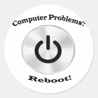Computer Problems Black Letters Classic Round Sticker