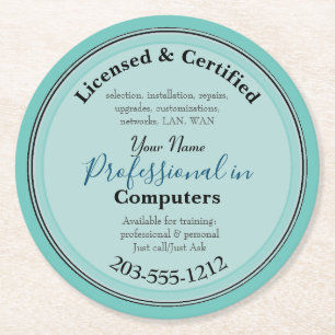 Computer Professional Advertising HAMbWG Round Pap Paper Coaster