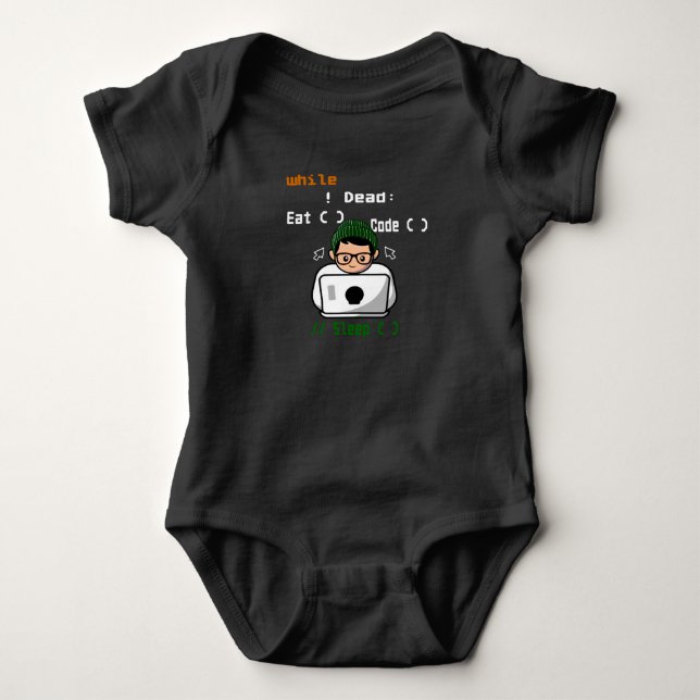 Computer Programmer and Developer Baby Bodysuit (Front)