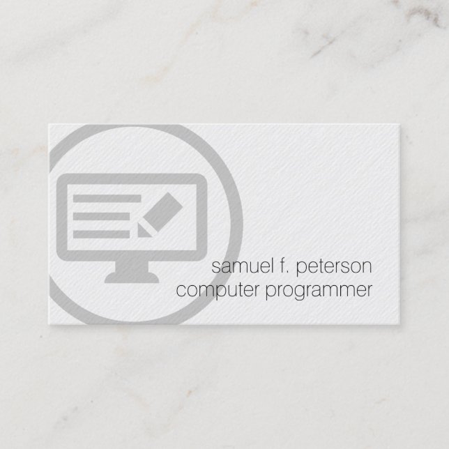 Computer Programmer Bold Program Code Icon I.T. Business Card (Front)