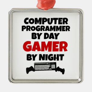 Computer Programmer by Day Gamer by Night Metal Tree Decoration