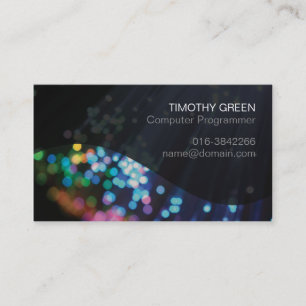 Computer Programmer Colourful Fibre Optic Lights Business Card